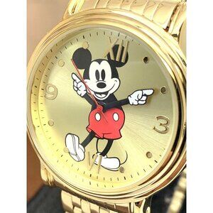 Disney Mickey Mouse Womens Watch Gold Dial Quartz 38mm Stainless Steel WDS000686